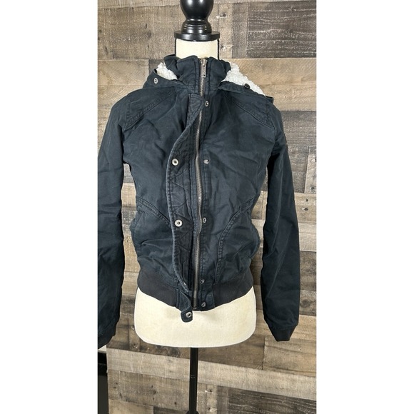 Hollister California Heritage Collection Women's Navy Blue‎ Jacket Small Stretch - Picture 4 of 10
